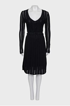Black knitted dress
