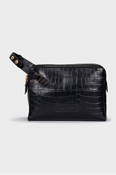 Men's embossed leather bag