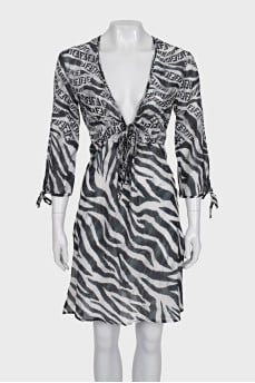 Translucent dress in animal print