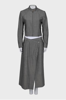 Wool suit consisting of a maxi skirt and jacket