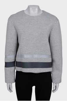 Gray sweatshirt with reflective stripes
