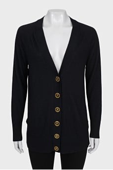 Straight cardigan with accent buttons