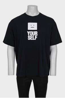 Men's black T-shirt with brand logo