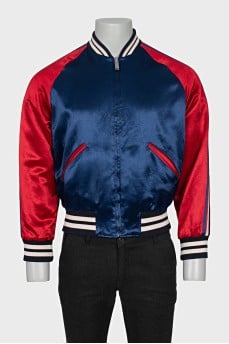 Men's reversible zip-up bomber jacket