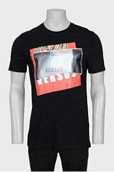 Men's straight-cut printed t-shirt