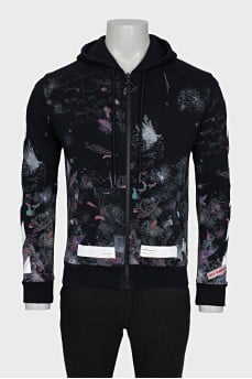 Men's zip-up hoodie with branded logo