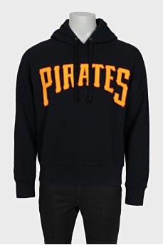 Men's black hoodie with print