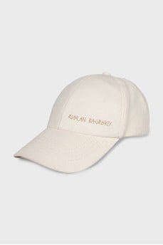 White cap with embroidered logo