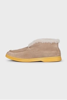 Insulated suede loafers