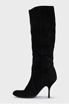 Suede stiletto boots