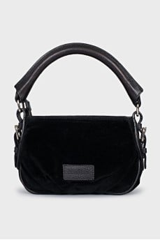 Velvet mini bag with logo