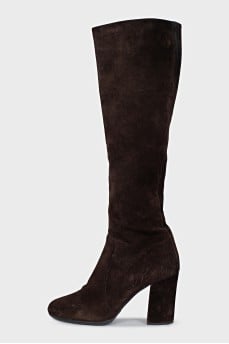 Brown suede boots