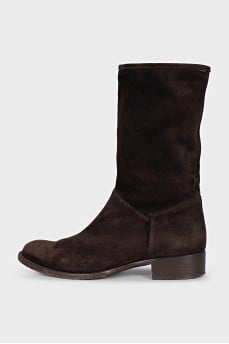 Brown slip-on boots