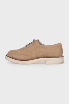 Beige textile shoes