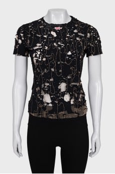 T-shirt with a torn effect