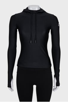 Long sleeve hooded shirt with tag