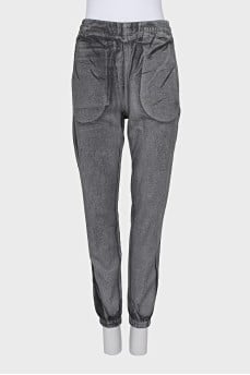 Tapered fit track pants with tag