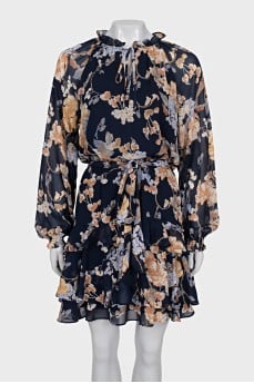 Blue dress with floral print