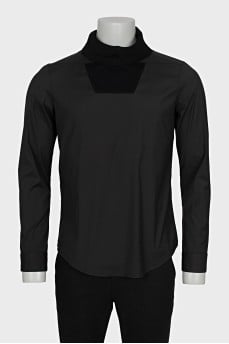 Men's black tight-fitting turtleneck