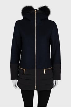 Blue coat with fur