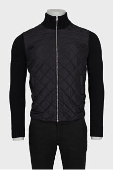 Men's black jacket with quilted elements