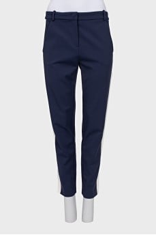 Straight trousers with side stripes