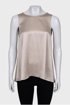 Silk blouse with a round neckline
