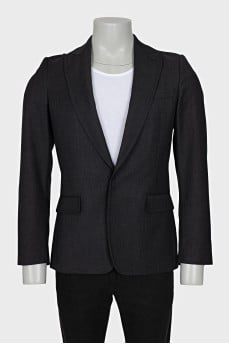 Men's wool jacket with hook-and-eye closure
