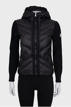 Black zip-up jacket with a hood