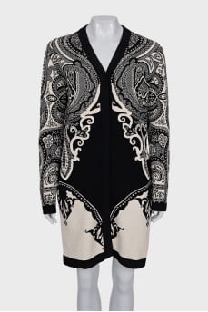Printed cardigan with buttons