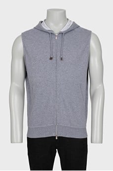 Men's gray hooded vest