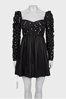 Dress with puff sleeves with tag