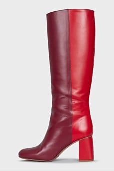 Two-tone heeled boots