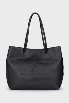 Embossed leather tote