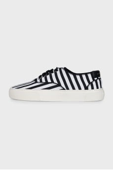 Striped textile sneakers