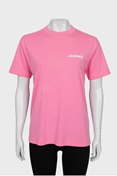 Pink straight-cut T-shirt