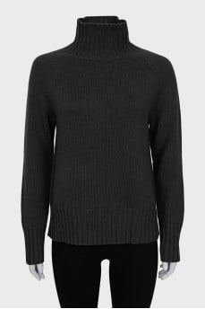 Green wool and cashmere sweater