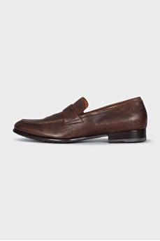 Men's brown leather loafers