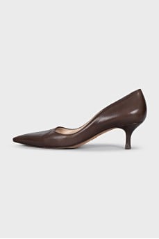 Кожаные туфли на каблуке kitten heel