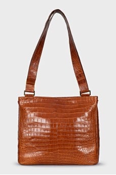 Men's brown leather briefcase