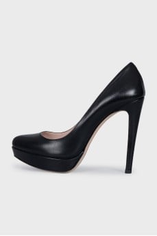 Black leather shoes