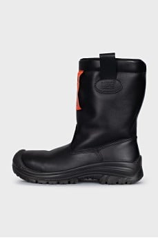 Men's leather boots without fastening