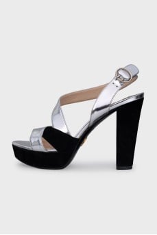 Silver heeled sandals