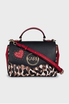 Animal print satchel