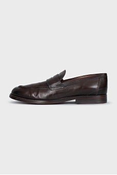 Men's brown leather loafers
