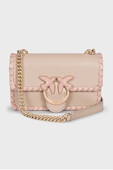 Leather crossbody with a massive logo