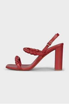 Red sandals with chunky straps