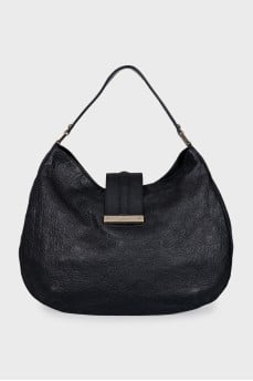 Black bag with embossed logo