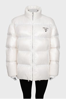 White down jacket with tag