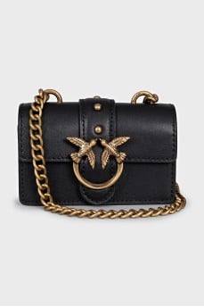 Black leather mini bag